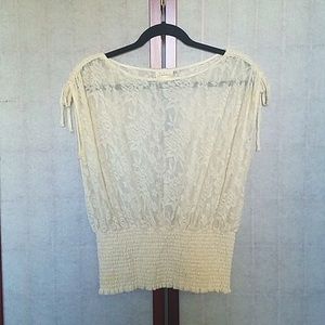 🎉HP🎉 NWT Anthropologie White floral lace top SP